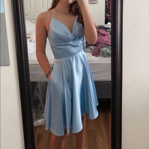 Light blue, homecoming dress, worn once, pockets and separate shorts underneath